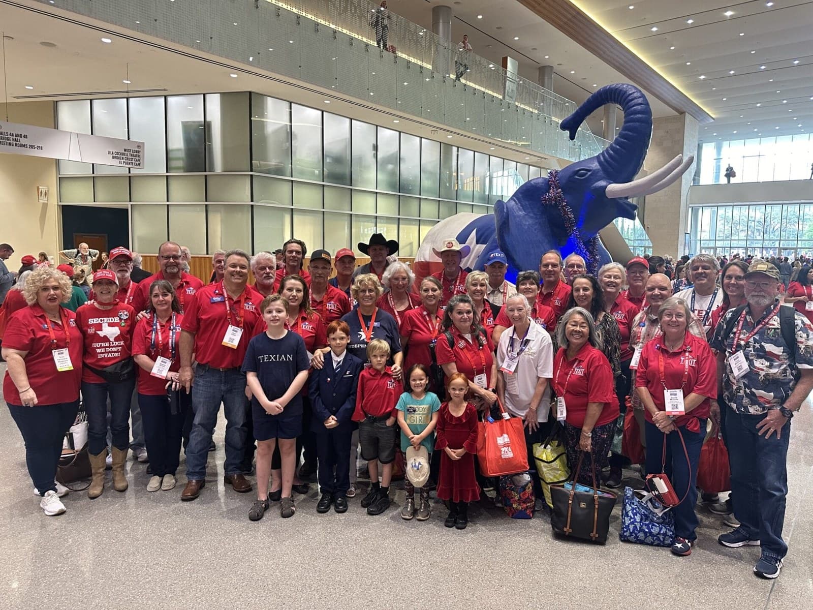 Texas Nationalist Movement supporters gathered at the Republican Party of Texas convention